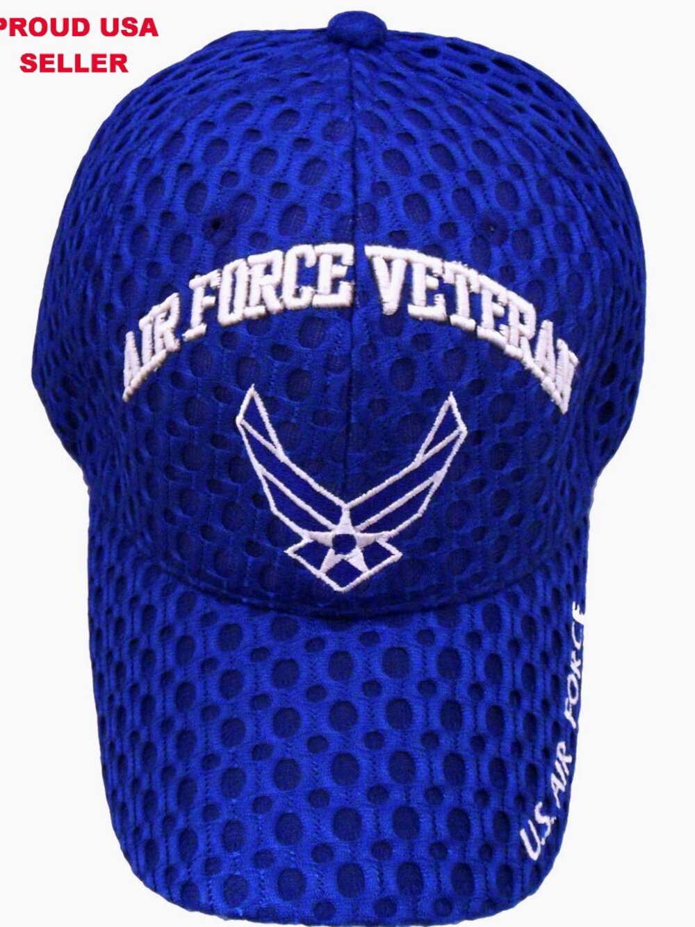 USAF U. S. Air Force Veteran Mesh Blue Baseball Hat New Adjustable